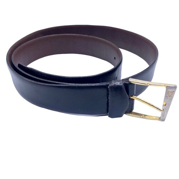 Christian Dior Other - Christian Dior Belt Black Split Leather Gold Tone Buckle Size 36